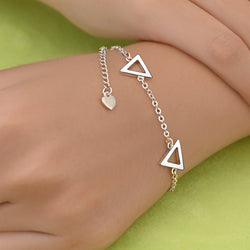 Geometric Triangle Sterling Silver Bracelet Chain Bracelet