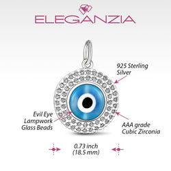 Turkish Blue Evil Eye Pendant Sterling Silver Pendant