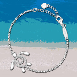 CZ Spiral Shell Turtle Sterling Silver Bracelet Bracelet