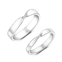 Twisted Romance Matching Promise Rings Set Couple Ring