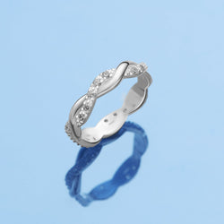 CZ Twisted Infinity Promise Rings For Her
