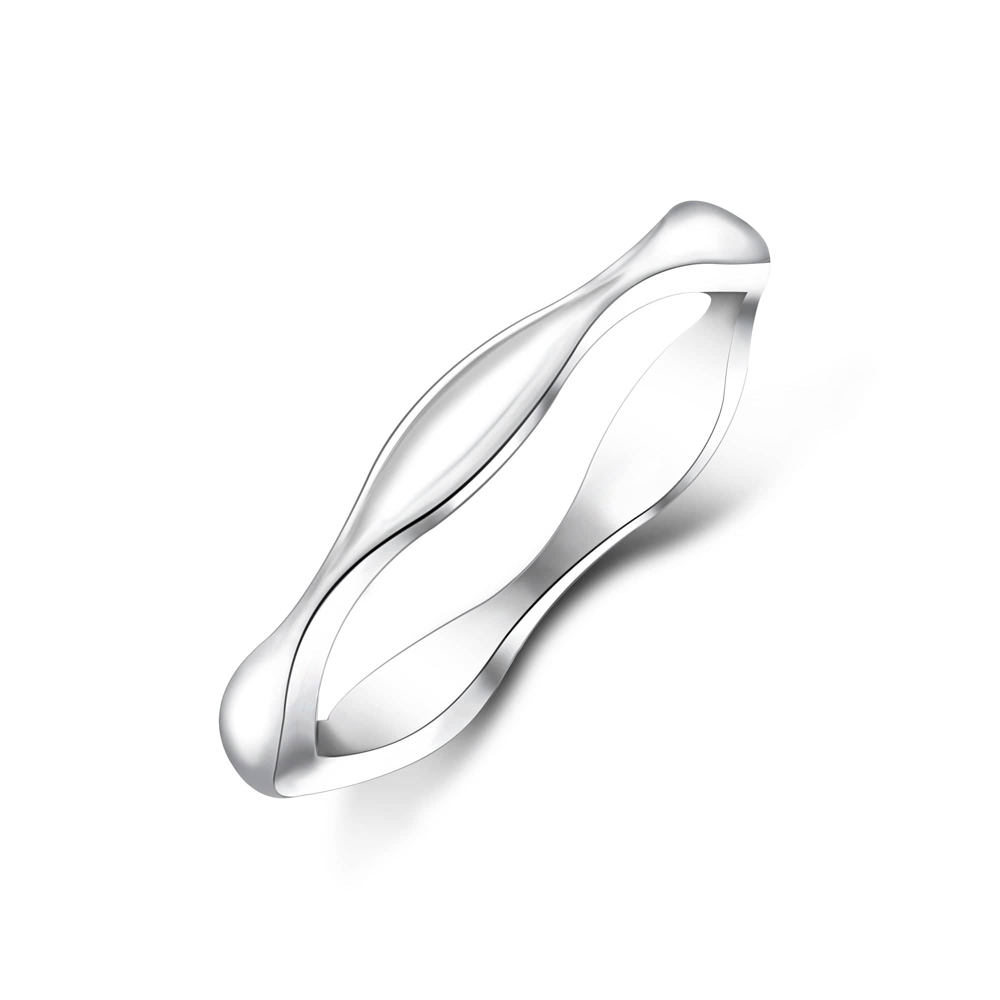 Plain Wave Rings, Sterling Silver Stackable Rings Stacking Ring 5