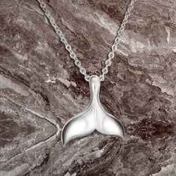 Whale Tail Necklace Sterling Silver Chain Pendant Necklace