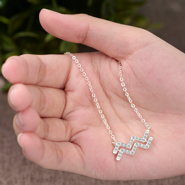 Aquarius Zodiac Necklace Silver Astrology Constellation Necklace Horoscope Jewels Pendant Necklace
